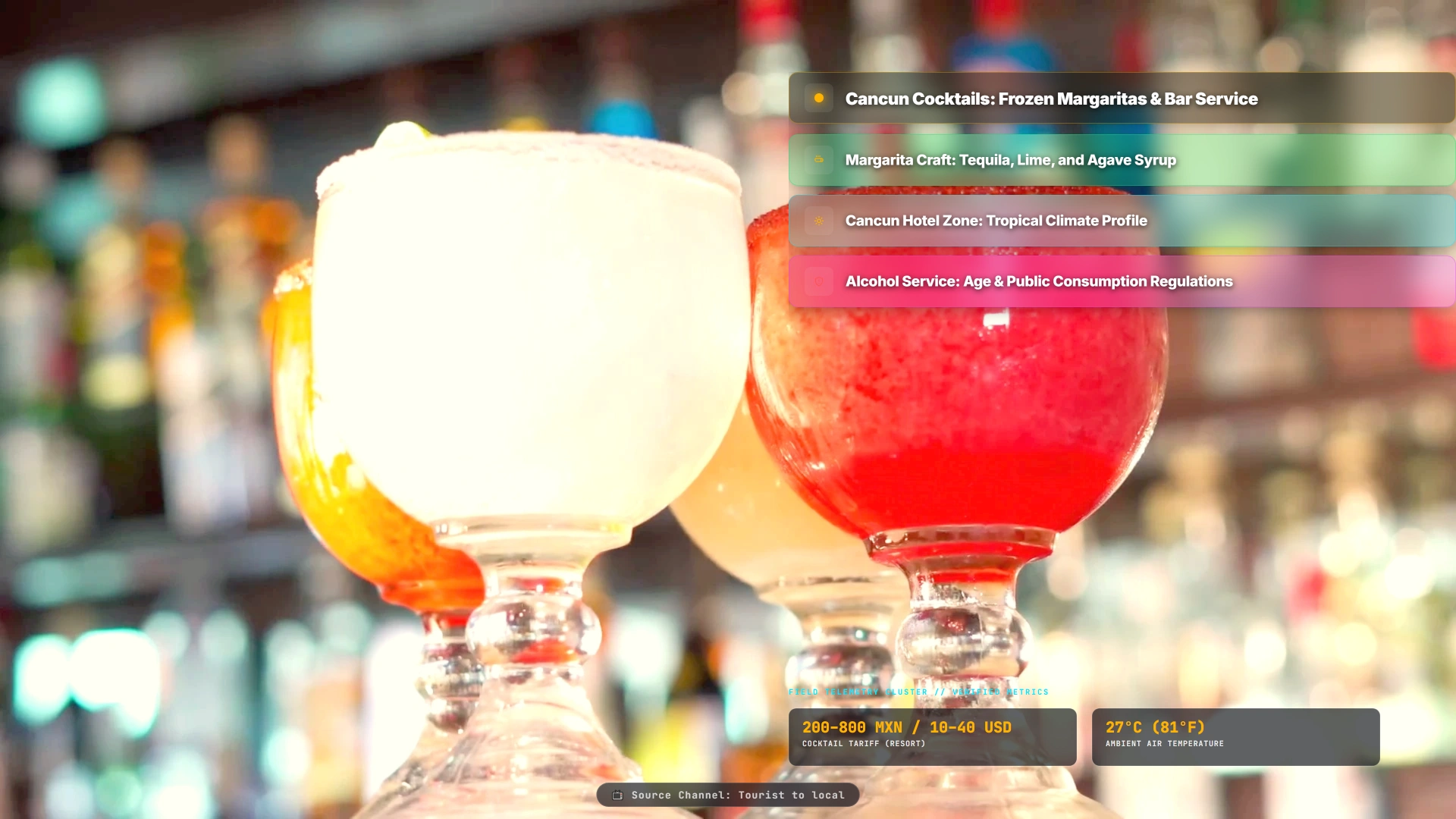 Cancun Cocktails: Frozen Margaritas & Bar Service
