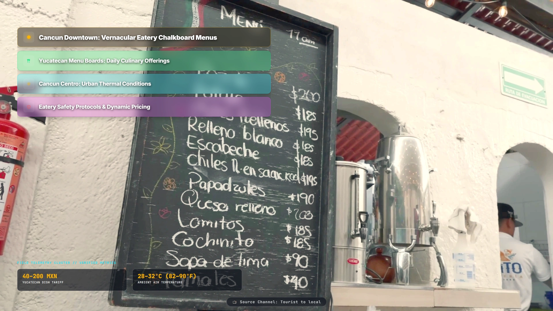 Cancun Downtown: Vernacular Eatery Chalkboard Menus