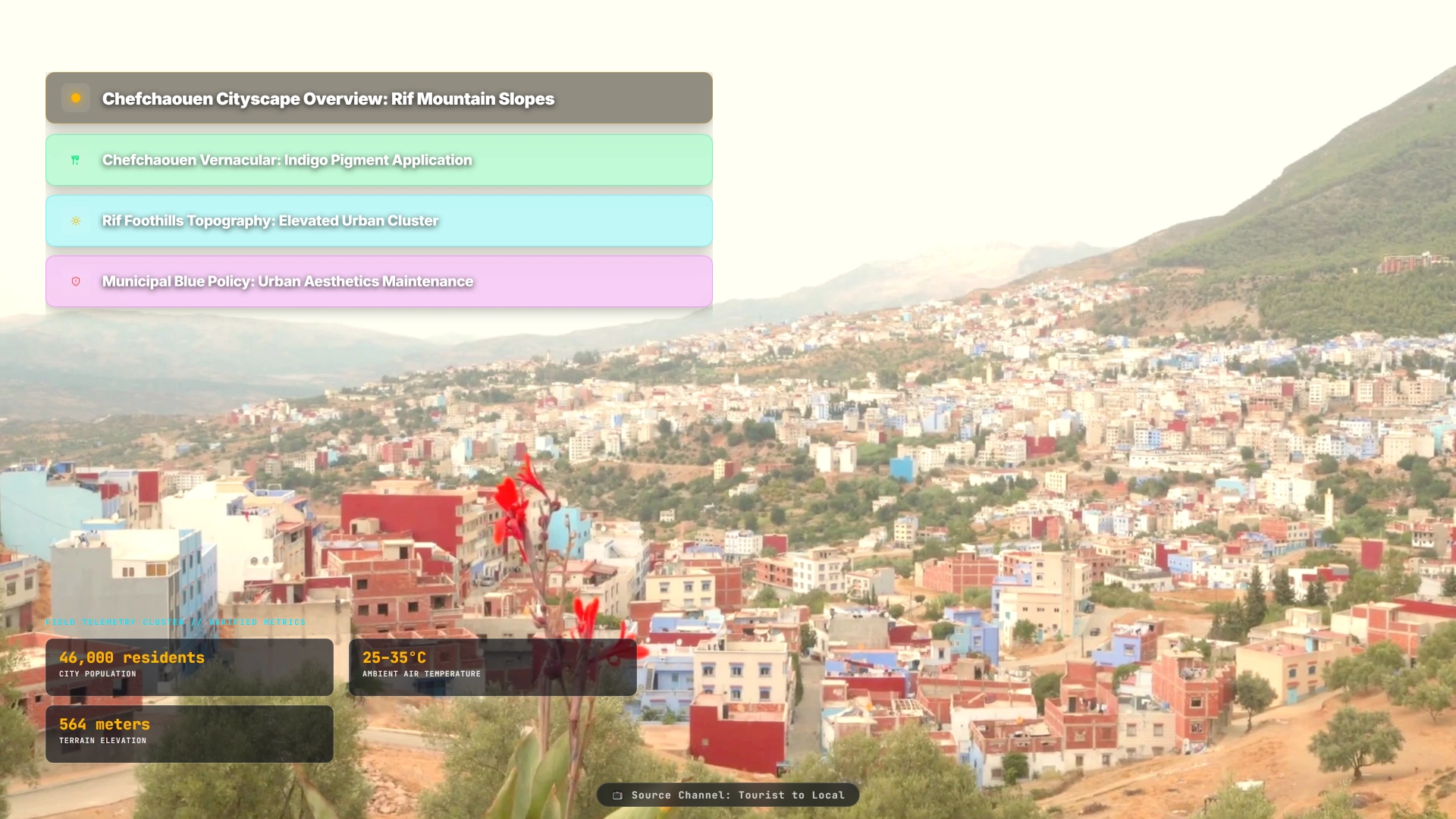 Chefchaouen Cityscape Overview: Rif Mountain Slopes